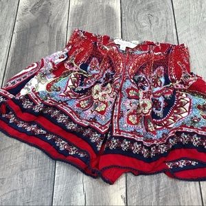 High-waisted Patrons of Peace Colorful Shorts 🐘